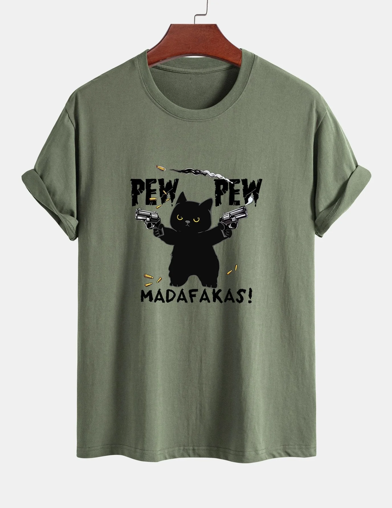 Sulpicio® | Black Cat Print Cotton T-Shirt - Image 15