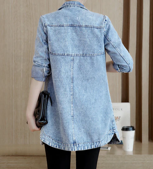 Sydney® | Jacket Longline Denim Jacket With Utility Pockets - Image 2