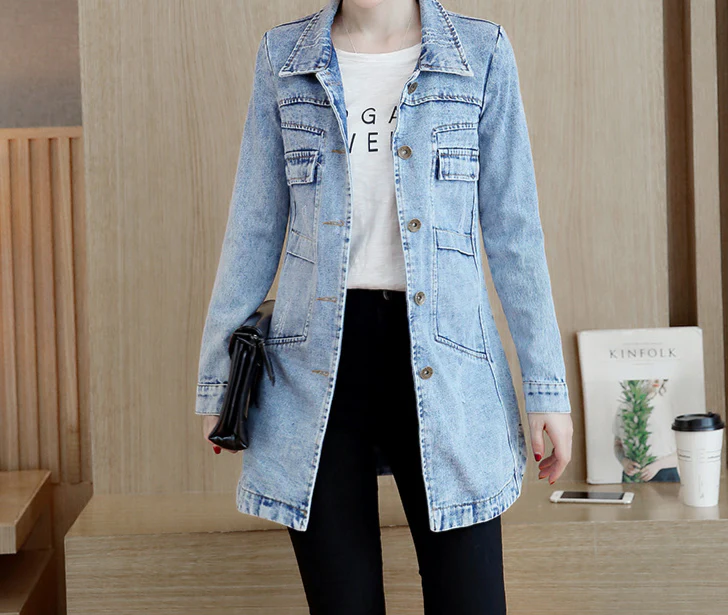 Sydney® | Jacket Longline Denim Jacket With Utility Pockets - Image 3