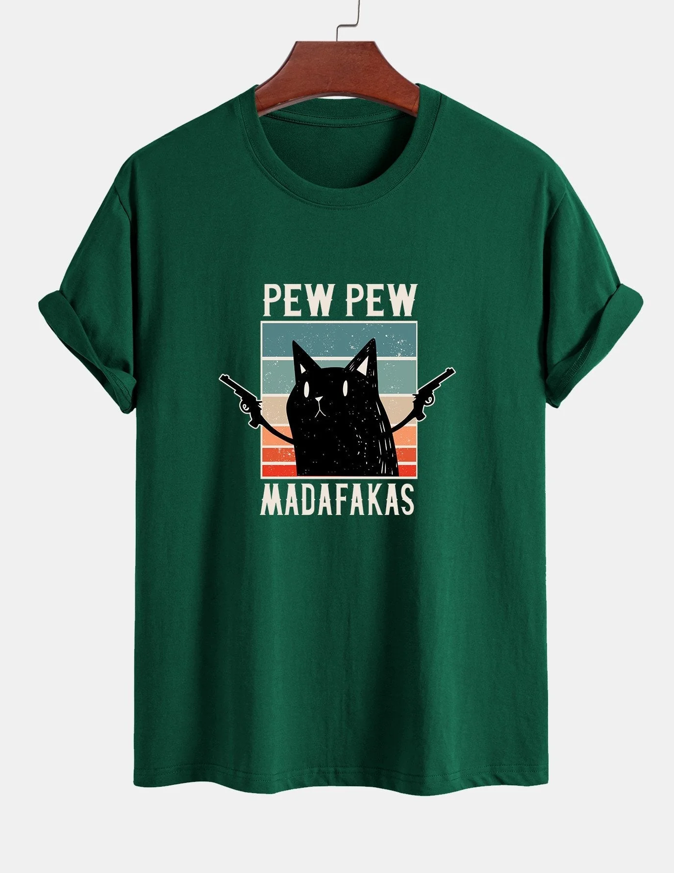 Tadeo® | Black Cat Print Cotton T-Shirt - Image 10