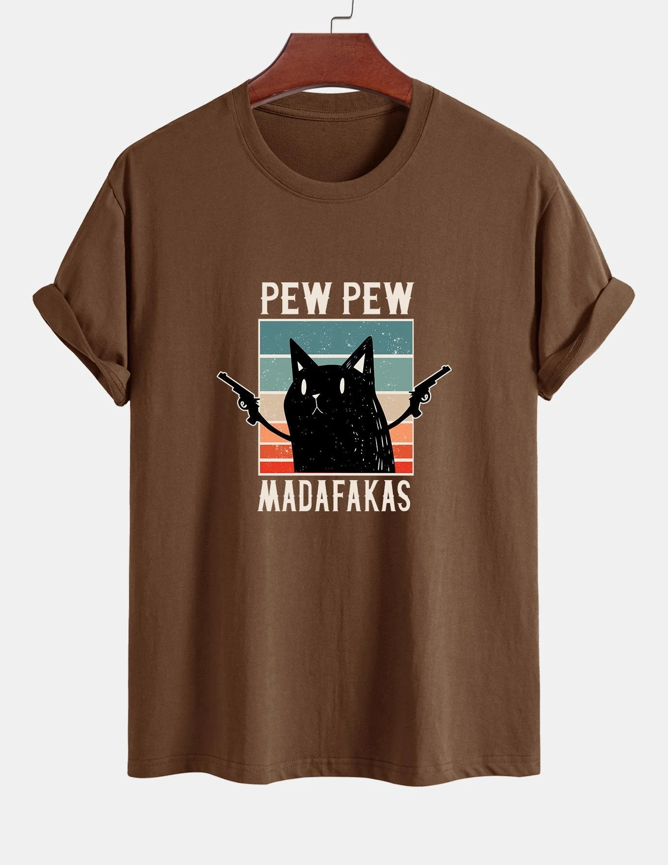 Tadeo® | Black Cat Print Cotton T-Shirt - Image 3