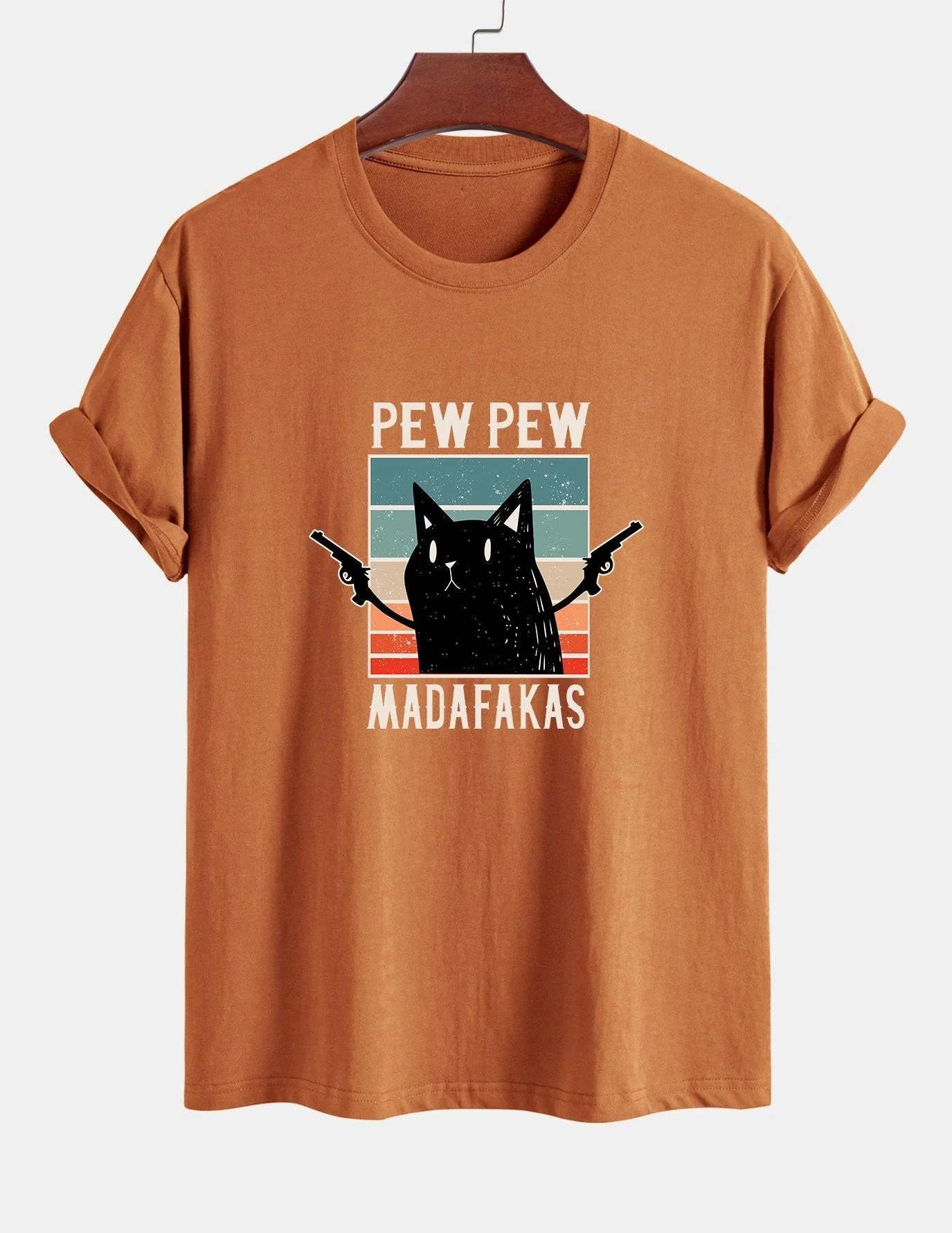 Tadeo® | Black Cat Print Cotton T-Shirt - Image 5