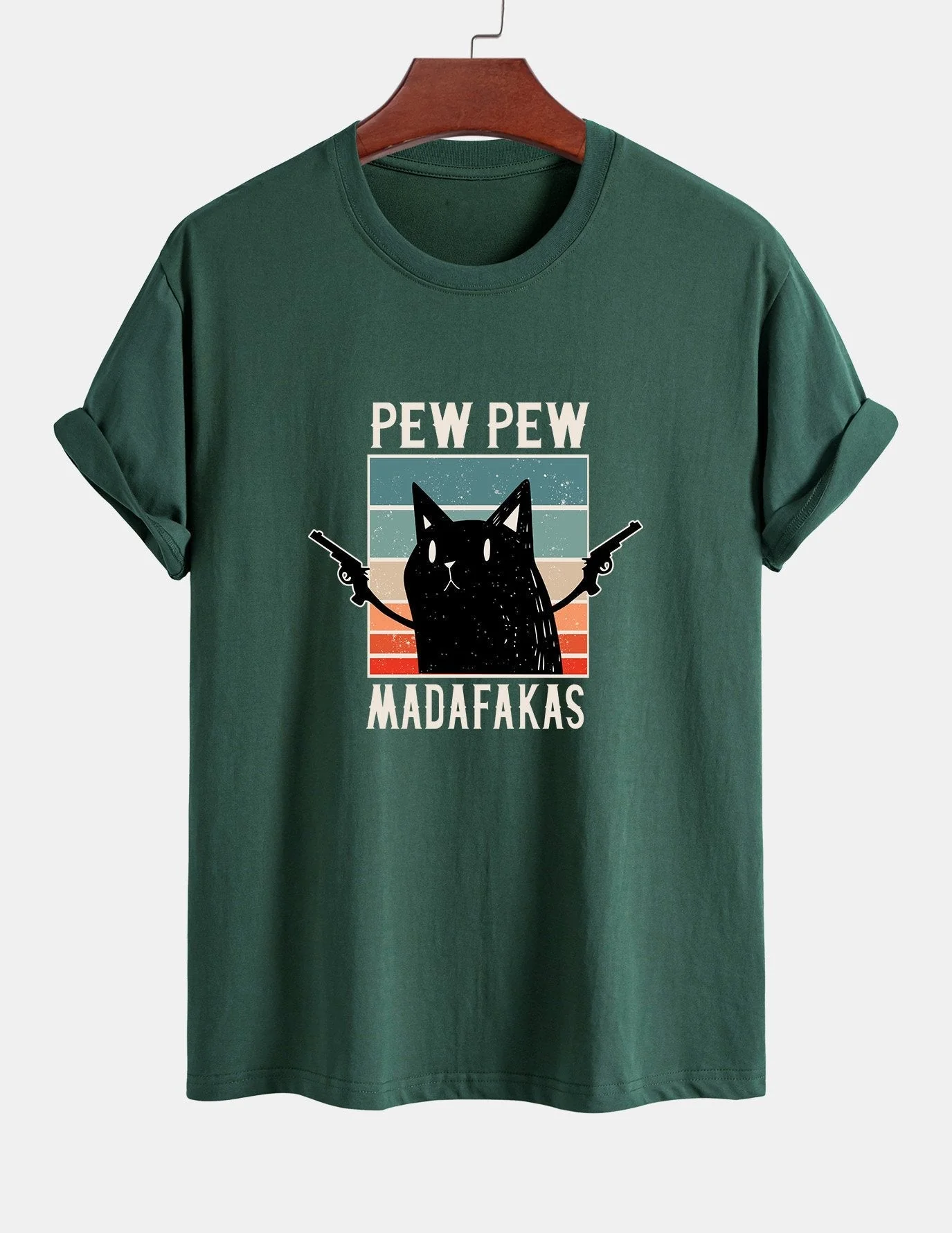 Tadeo® | Black Cat Print Cotton T-Shirt - Image 8
