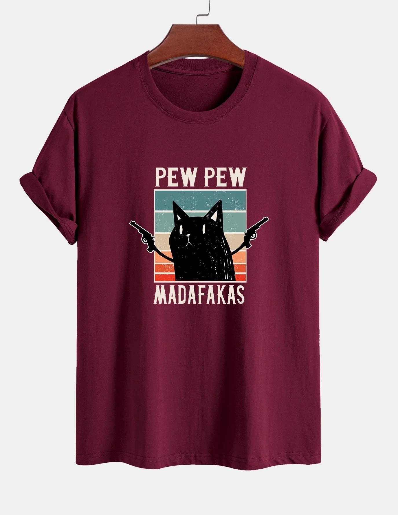 Tadeo® | Black Cat Print Cotton T-Shirt - Image 9