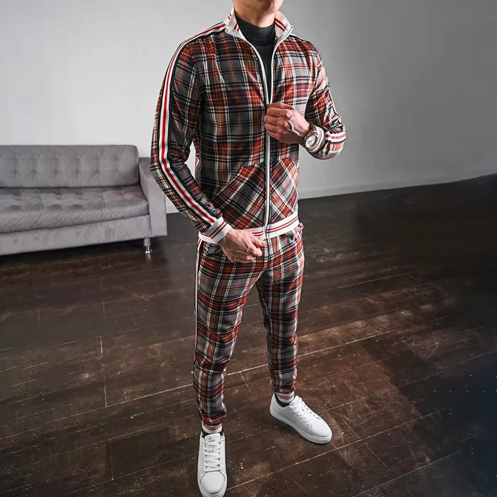 Tadeo® | Stylish checked tracksuit for men - Image 2