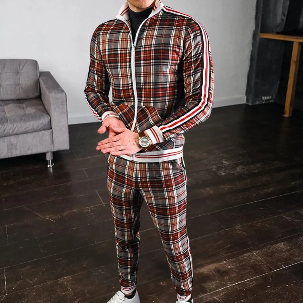 Tadeo® | Stylish checked tracksuit for men - Image 3