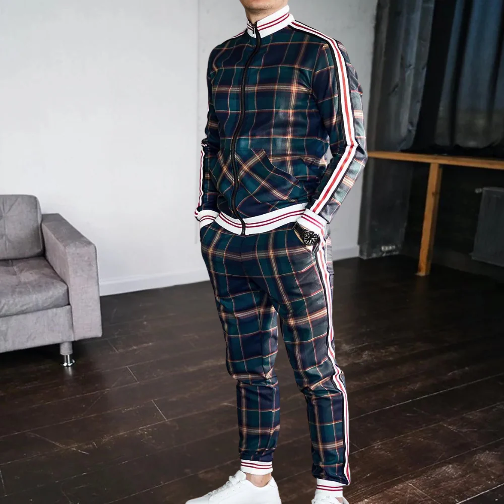 Tadeo® | Stylish checked tracksuit for men - Image 4