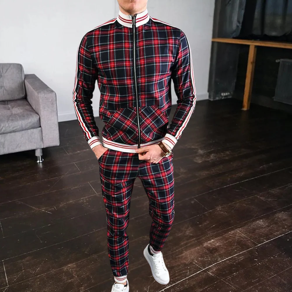 Tadeo® | Stylish checked tracksuit for men - Image 8