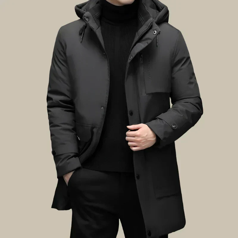 Taiel | Long waterproof elegant winter parka for men - Image 3