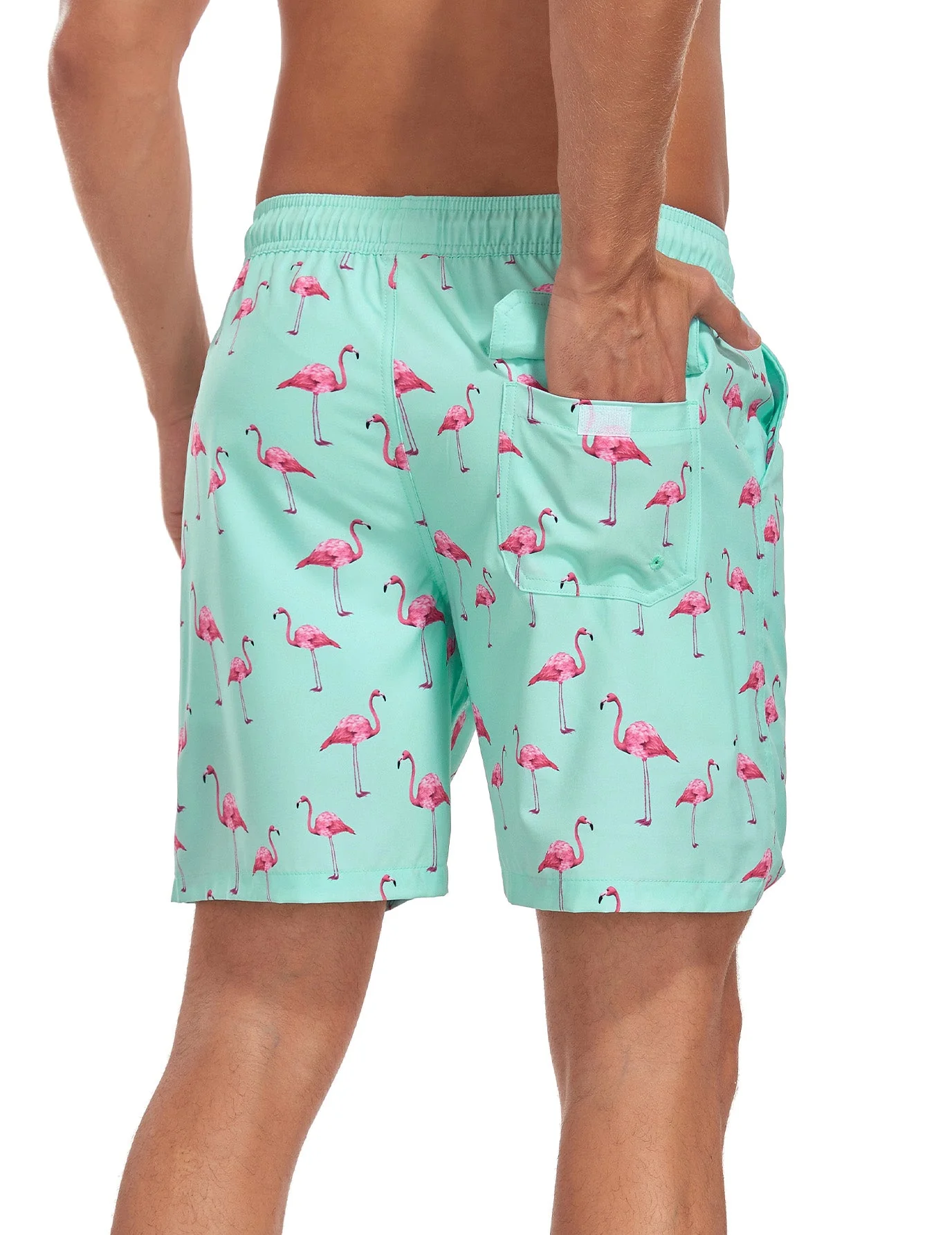 Tanner® | Flamingo Print Pocket Drawstring Swim Shorts - Image 3