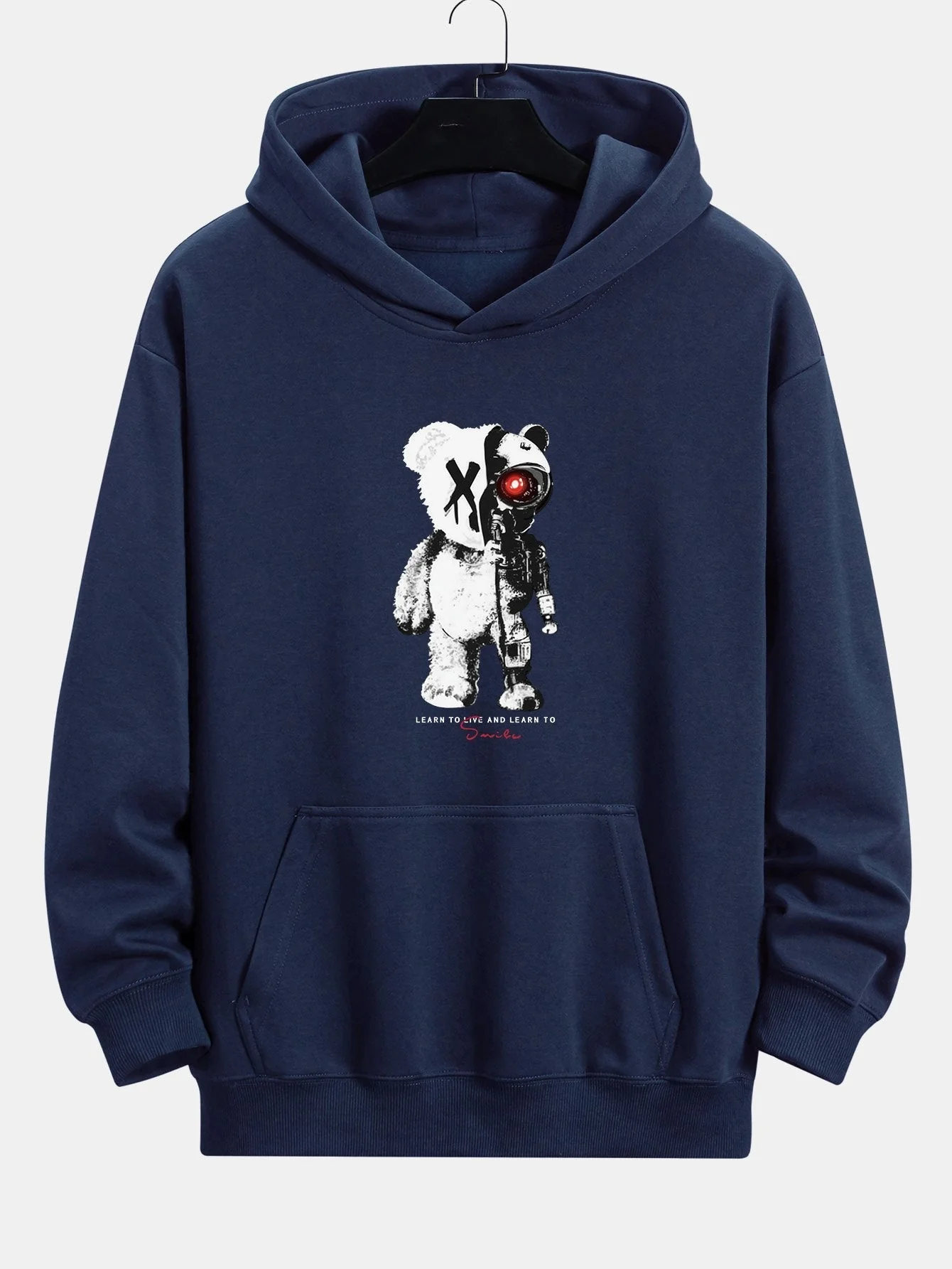 Tatum | Robot Bear Print Relax Fit Hoodie - Image 3