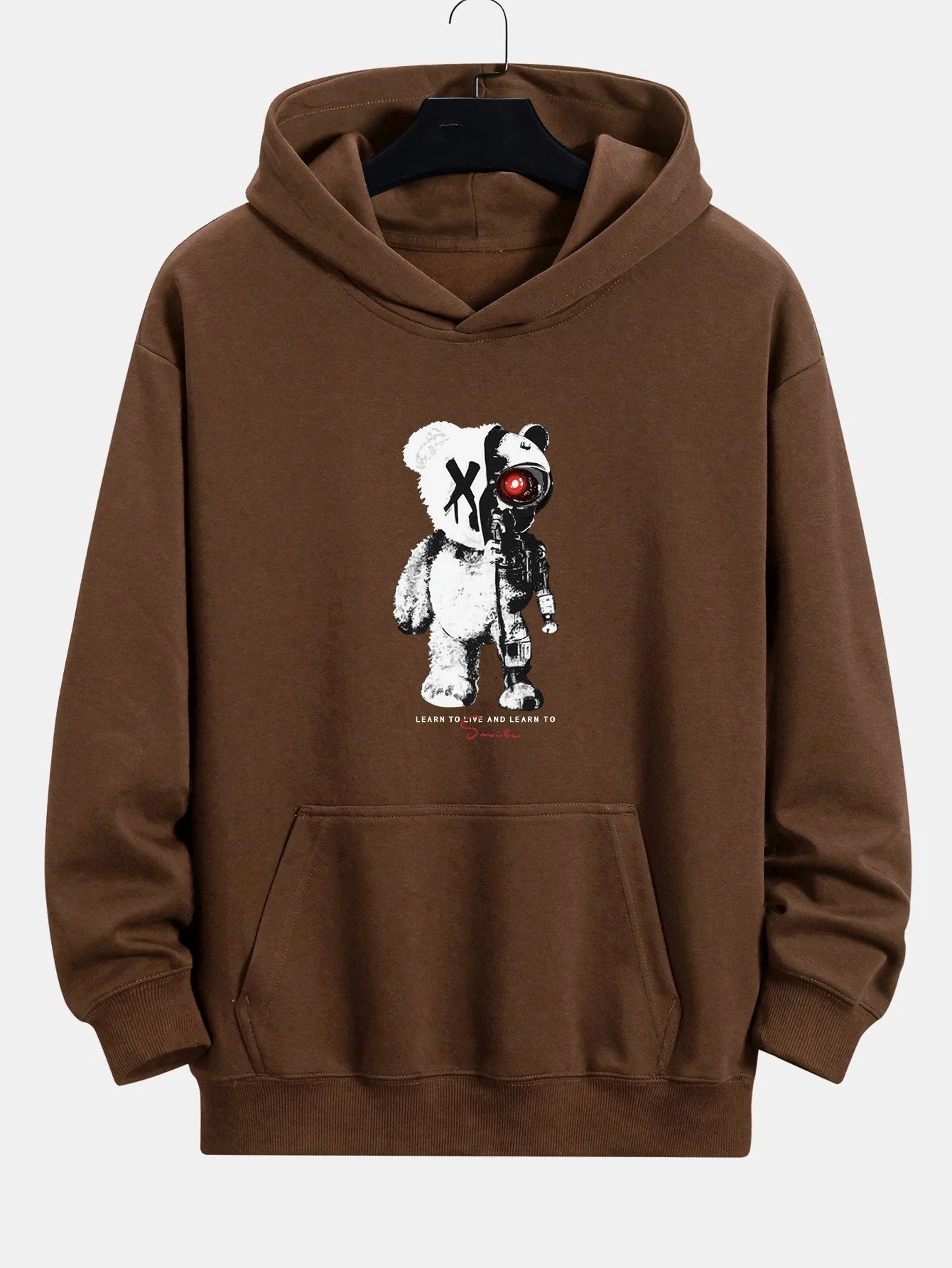 Tatum | Robot Bear Print Relax Fit Hoodie - Image 4