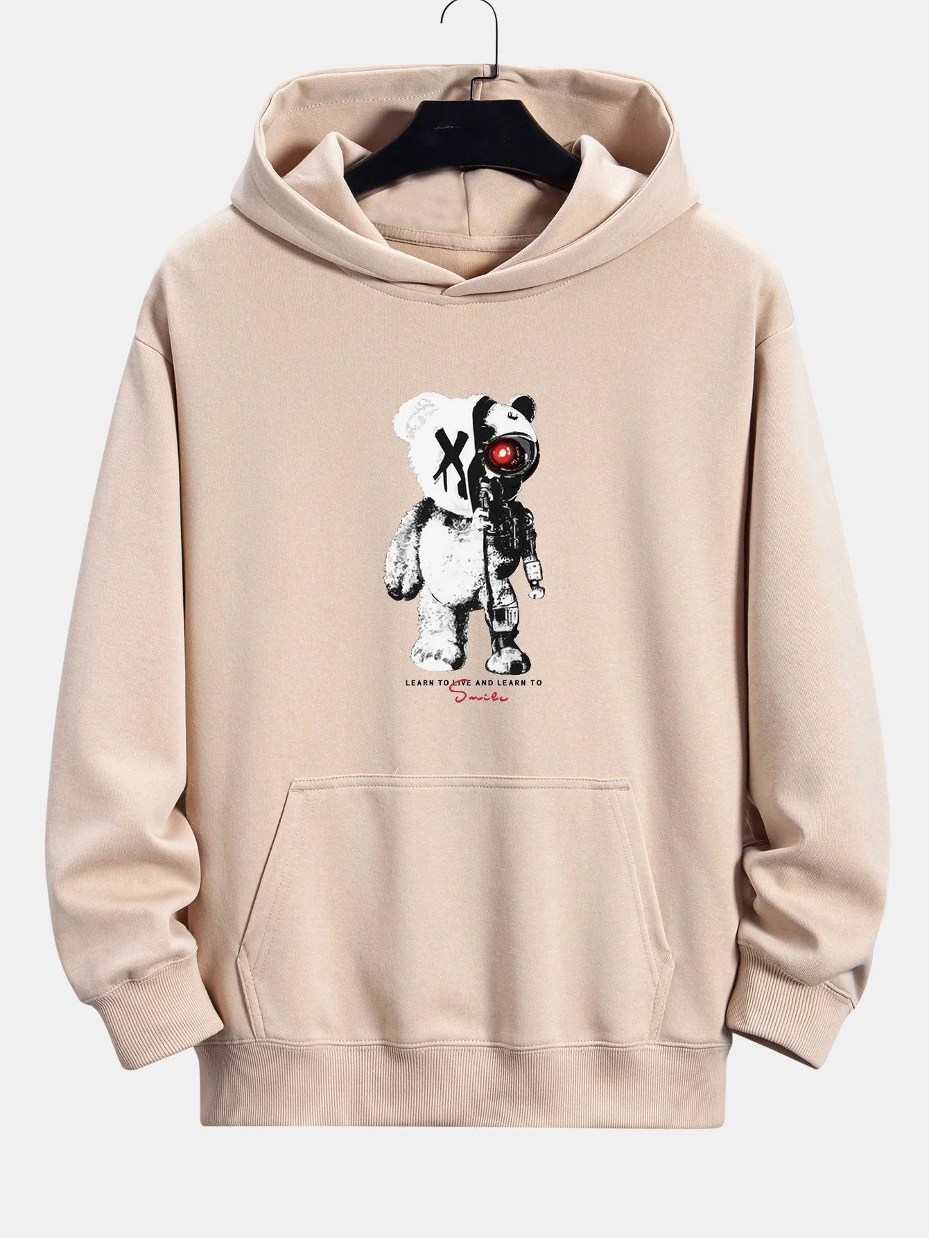 Tatum | Robot Bear Print Relax Fit Hoodie - Image 7