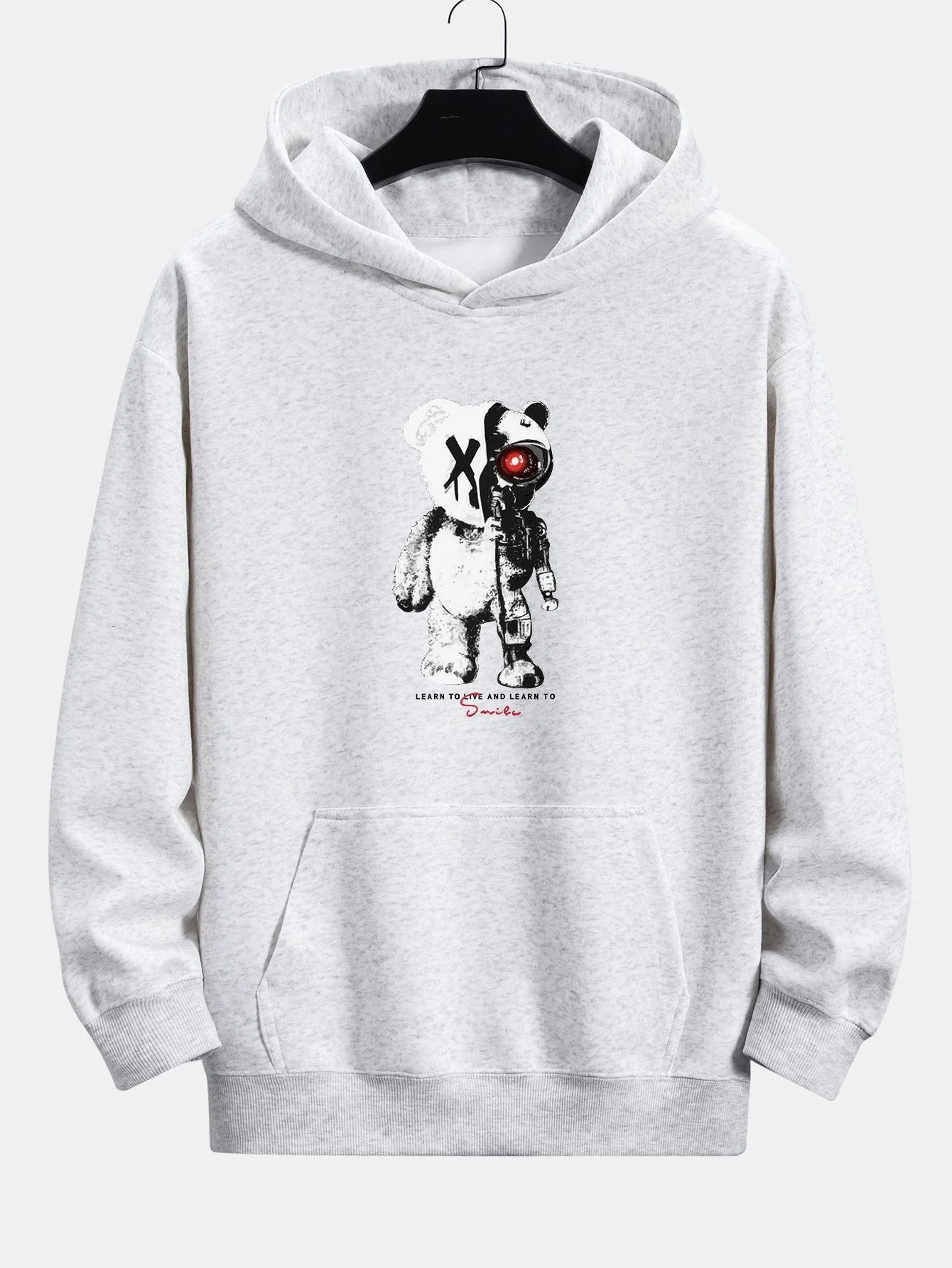 Tatum | Robot Bear Print Relax Fit Hoodie - Image 8