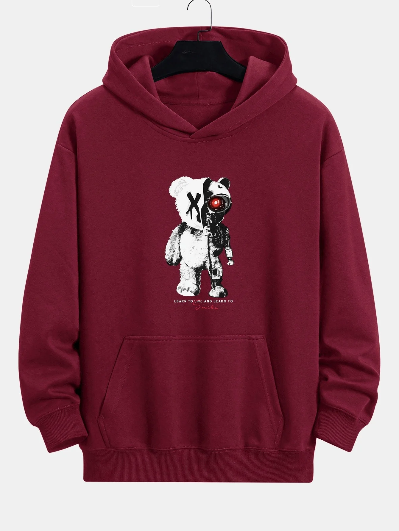 Tatum | Robot Bear Print Relax Fit Hoodie - Image 9