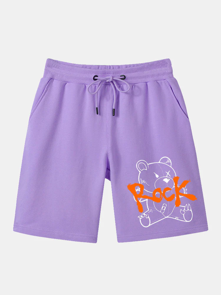 Telesphorus | Rock Bear Print Mid Length Shorts - Image 3