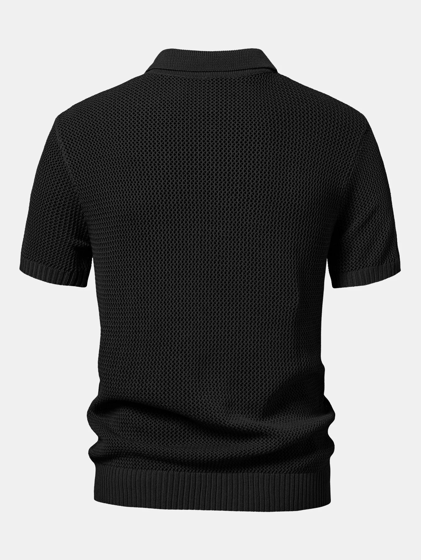 Teodoro® | Eyelet Zip Up Knit Polo Shirt - Image 4