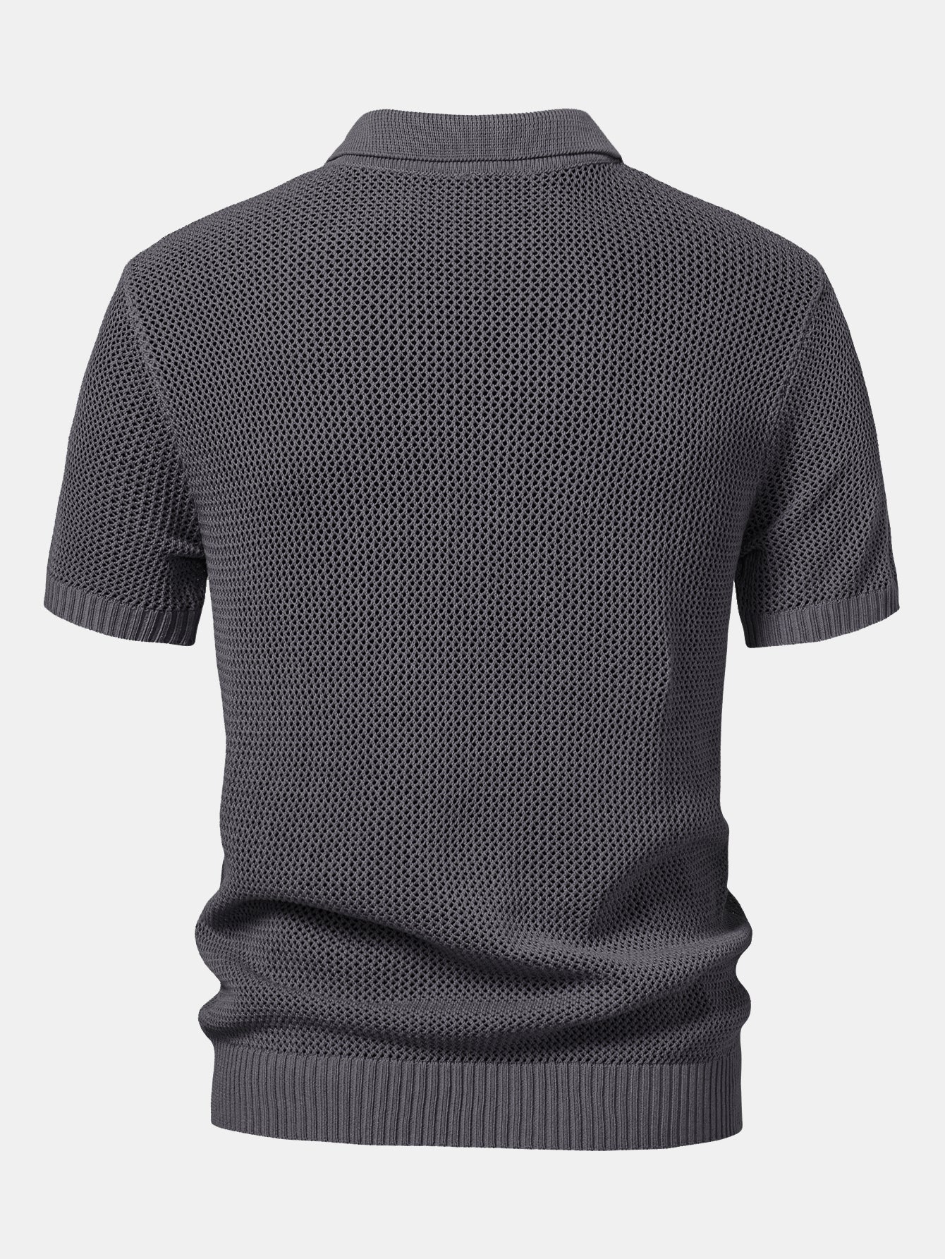 Teodoro® | Eyelet Zip Up Knit Polo Shirt - Image 6