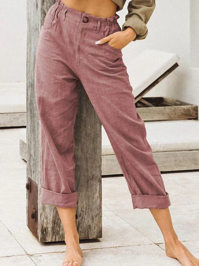 Teodoro® | Stylish Linen Trousers With Rolled Hem Comfort & Trend - Image 4