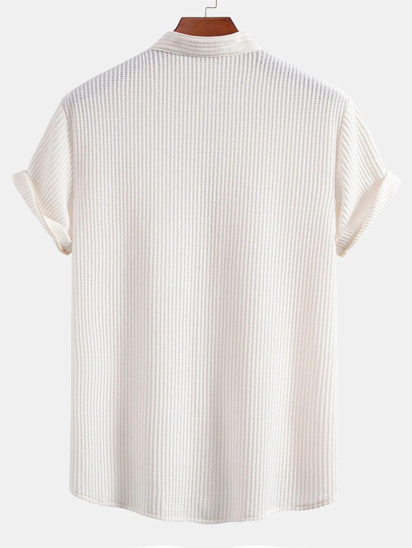 Teodoro® | Waffle Stand Collar Shirt - Image 4