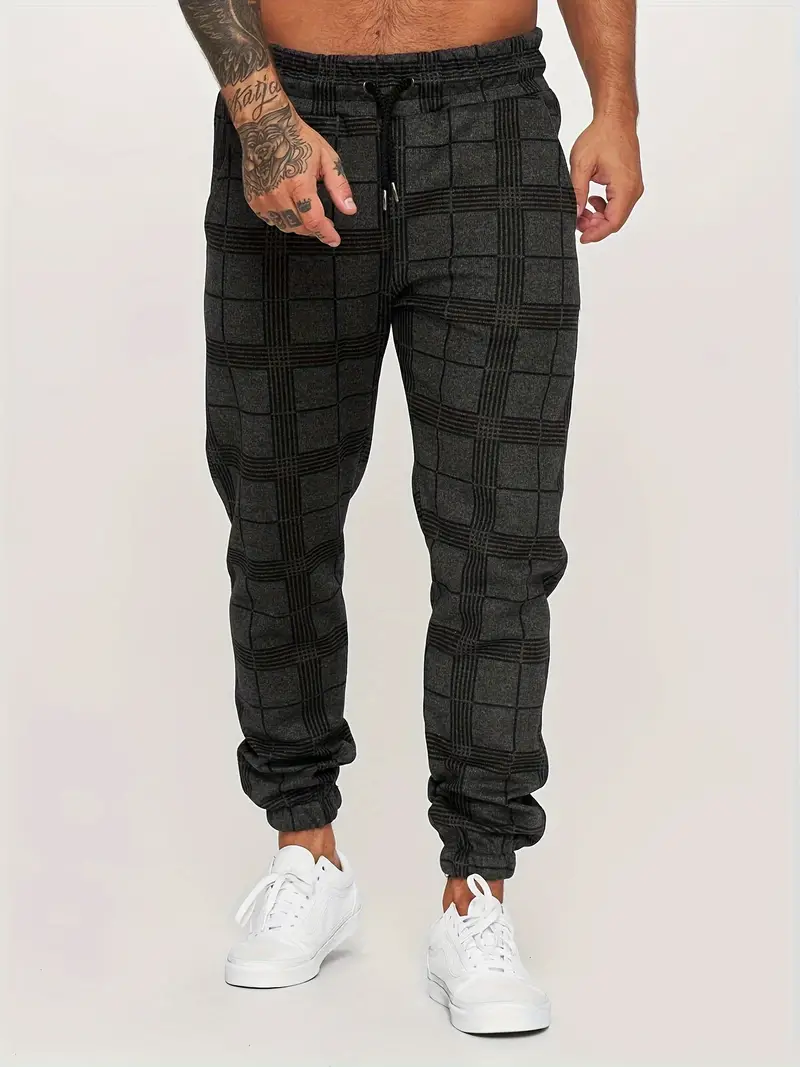 Teódulo® | Casual Retro Check Jogging Pants For Men - Image 2