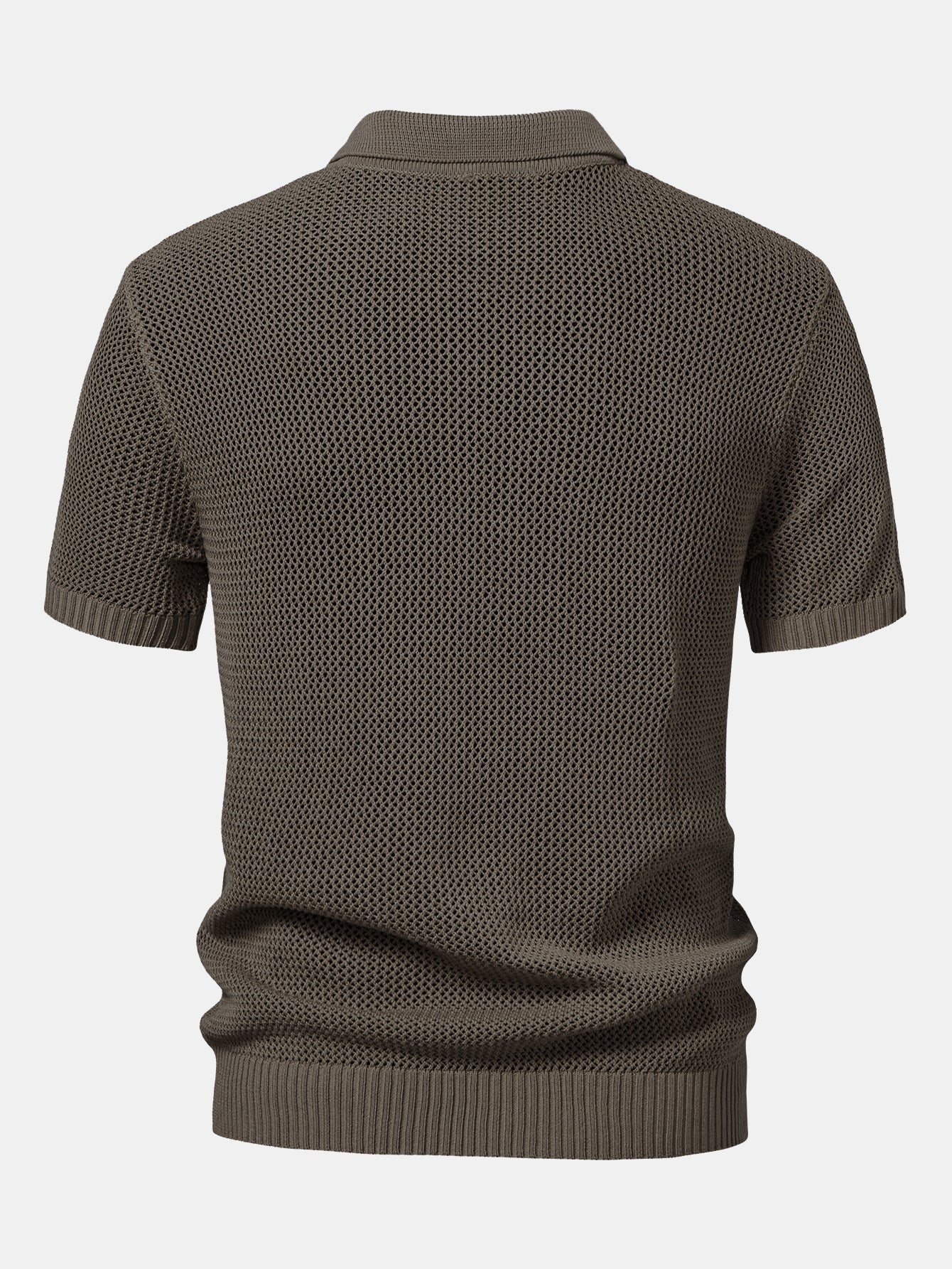 Teófilo® | Eyelet Zip Up Knit Polo Shirt & Straight Leg Linen Pants - Image 13