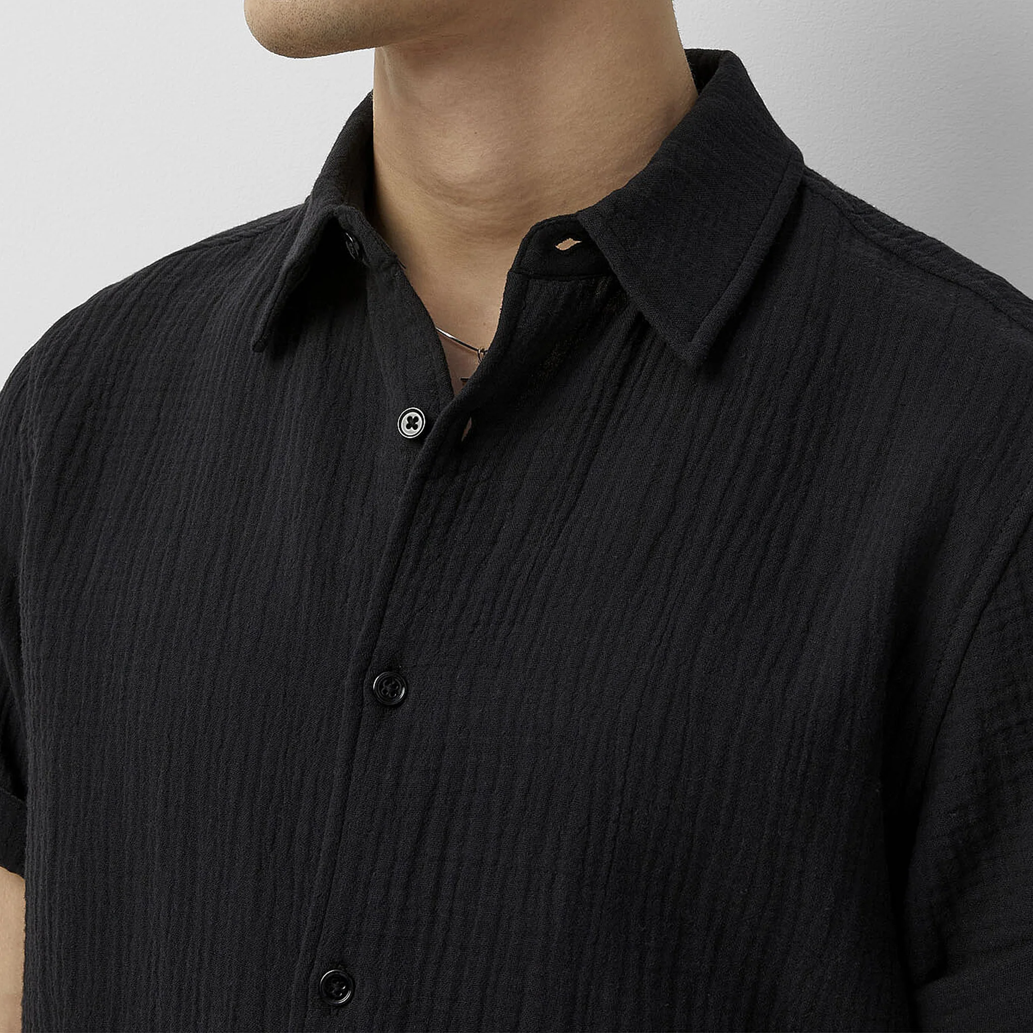 Terrance | Men'S Spring And Summer Casual Pleated Cotton Blended Short Sleeve Shirt - Image 5