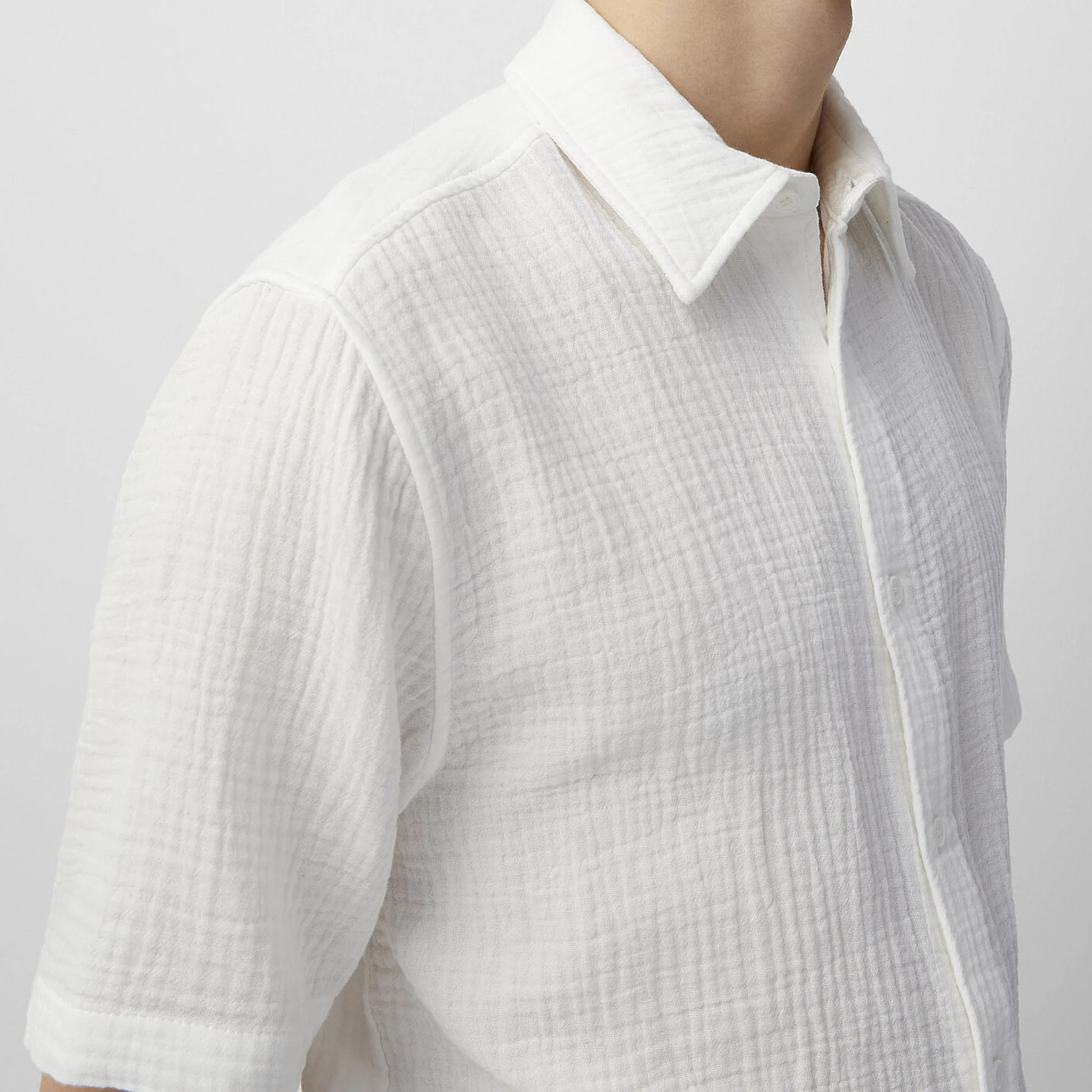 Terrance | Men'S Spring And Summer Casual Pleated Cotton Blended Short Sleeve Shirt - Image 7
