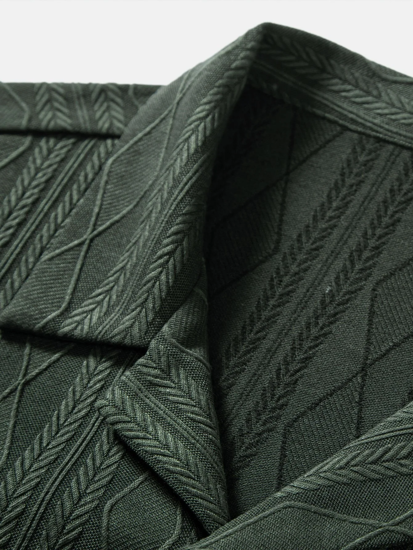 Terrence® | Knitted Geometric Rhombus Jacquard Cuban Shirt - Image 7
