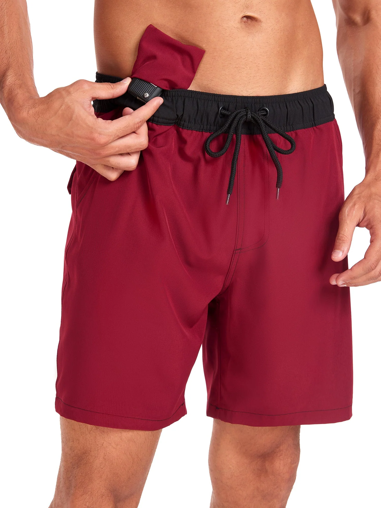 Terrence® | Solid Color Drawstring Swim Shorts With Pocket - Image 14