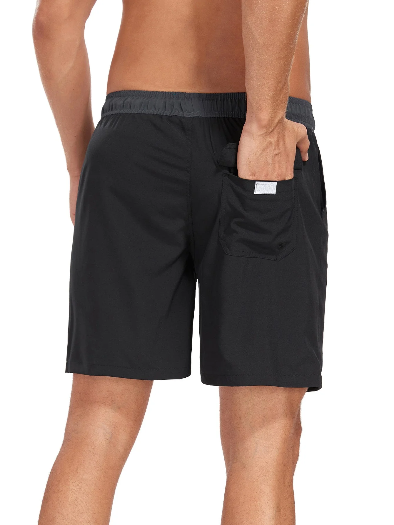 Terrence® | Solid Color Drawstring Swim Shorts With Pocket - Image 18