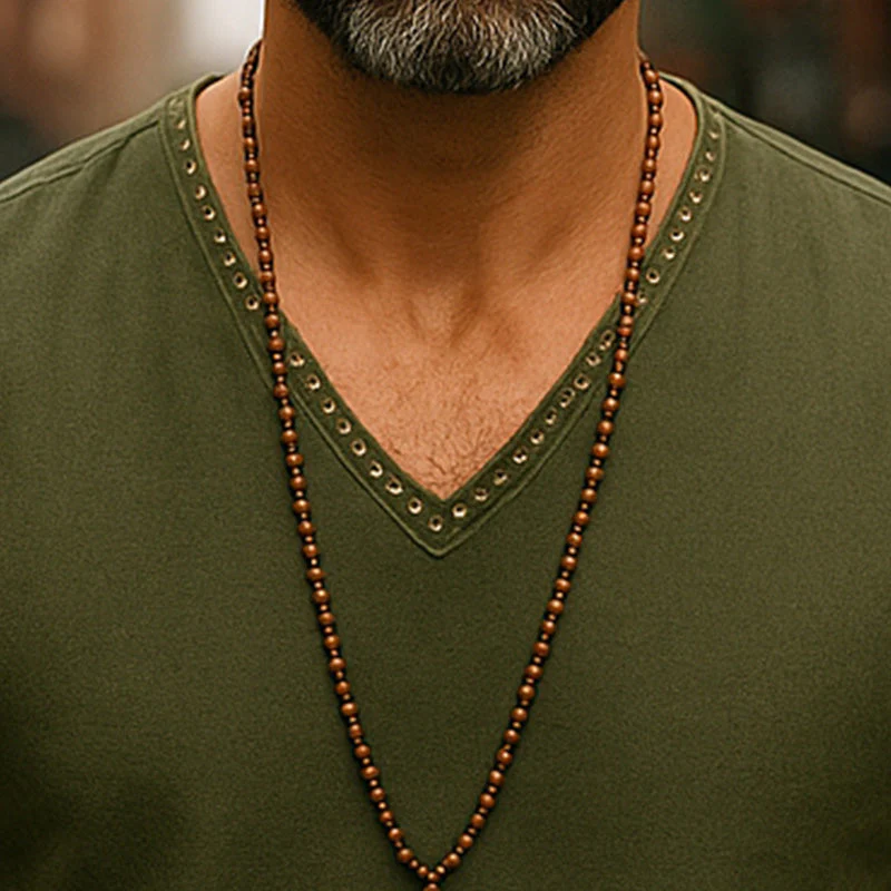 Terry | Men'S Summer Breathable Comfort Hole V-Neck Linen Blended Short Sleeve T-Shirt - Image 3