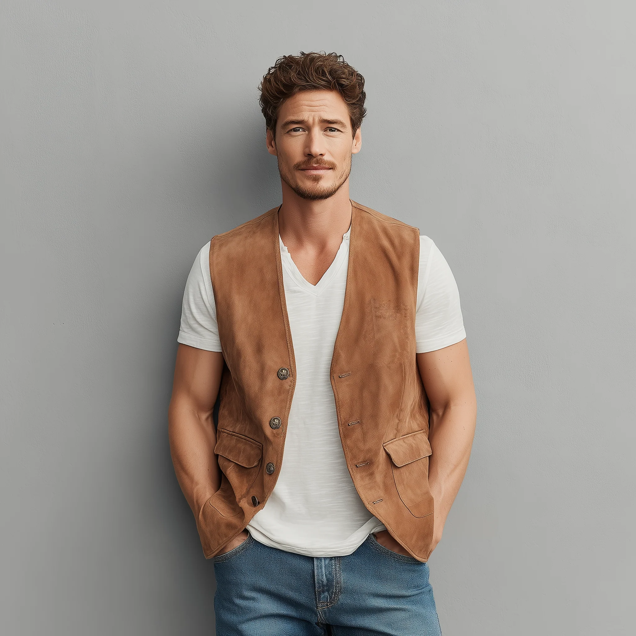 Thad | Men'S Spring And Summer Casual Thin Suede Metal Button Vest - Image 6