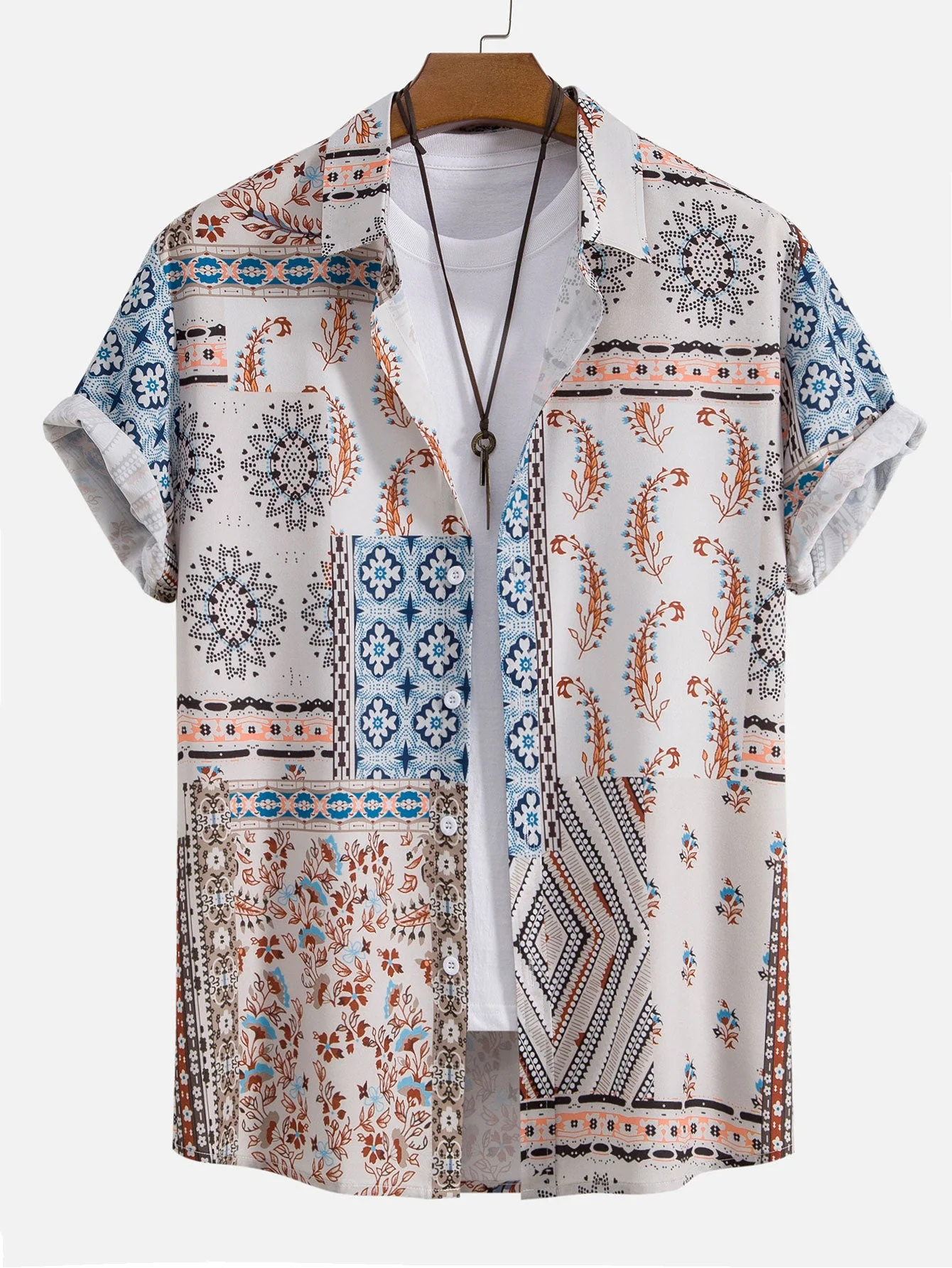 Theo® | Scarf Print Button Up Shirt - Image 3