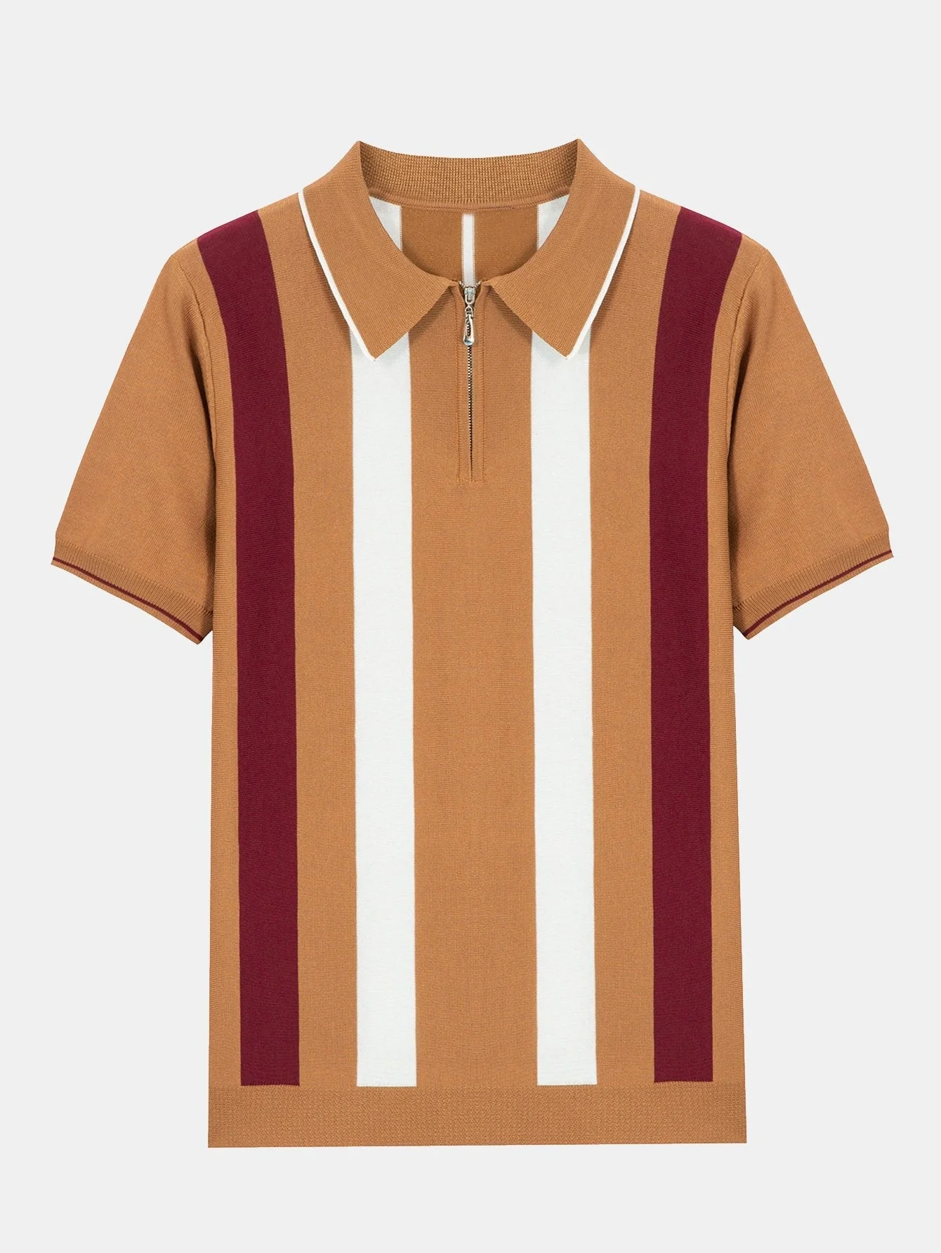 Theo | Striped Zip Sweater Polo - Image 5