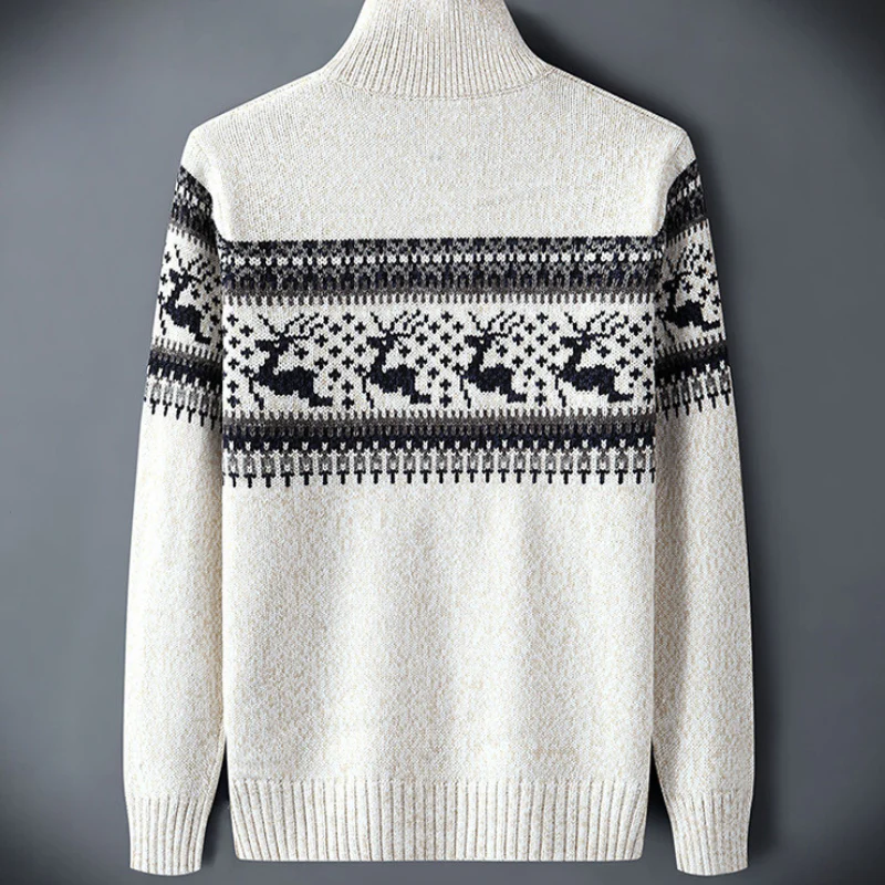 Thiago® | Nordic Reindeer Quarter-Zip Sweater - Image 3