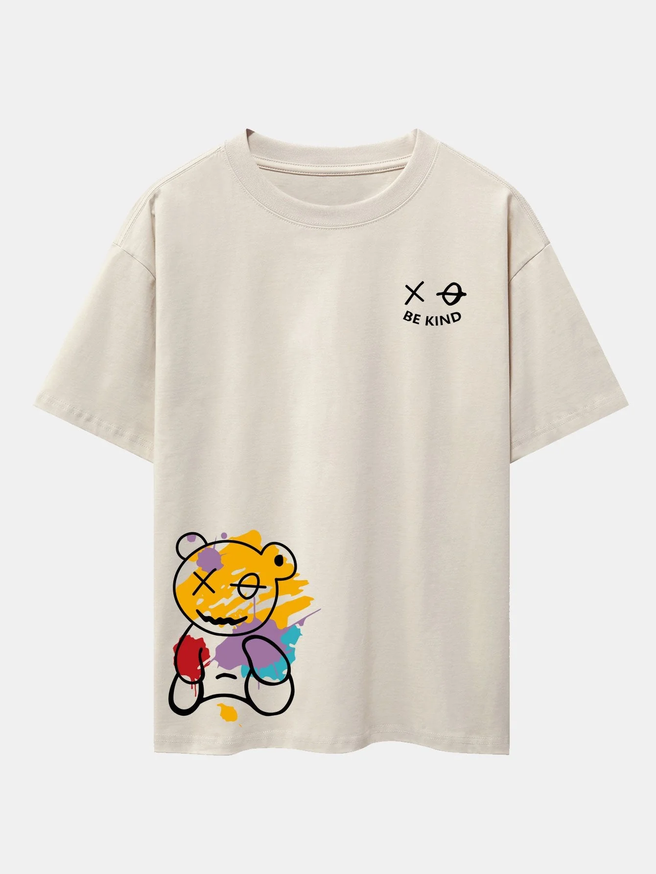Thomas® | Graffiti Bear Print Drop Shoulder Oversize T-Shirt - Image 4