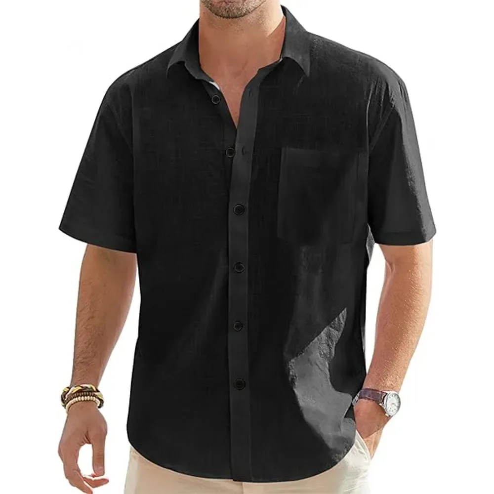 Thomas | Cotton Linen Short-Sleeved Shirt - Image 2
