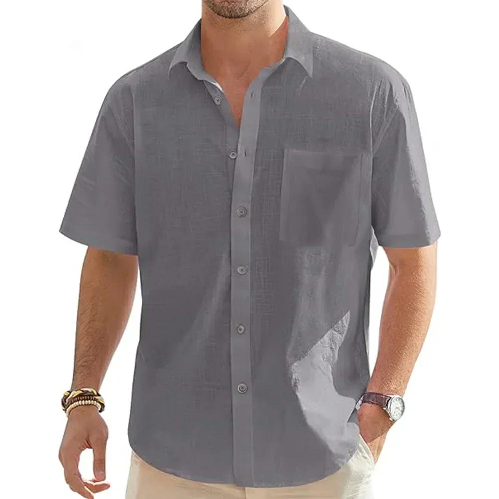 Thomas | Cotton Linen Short-Sleeved Shirt - Image 3