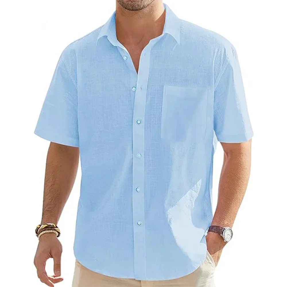 Thomas | Cotton Linen Short-Sleeved Shirt - Image 5