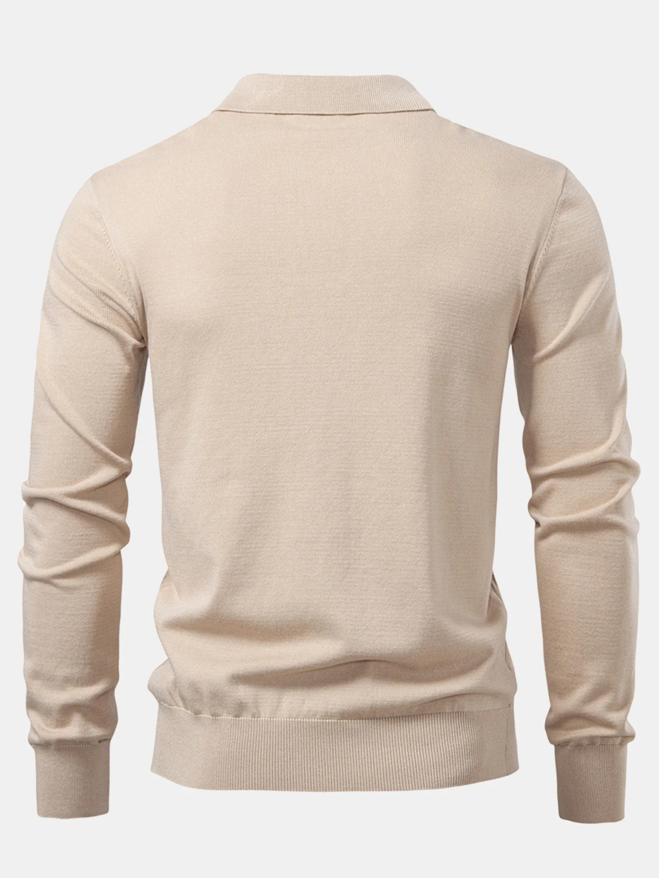 Thomas | Long Sleeve V-Neck Knit Polo Shirt - Image 8