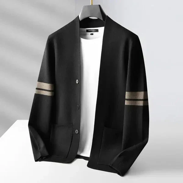 Tiberius | Modern knitted cardigan with button placket - Image 2