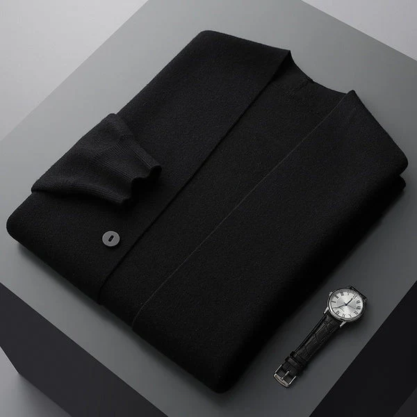 Tiberius | Modern knitted cardigan with button placket - Image 5
