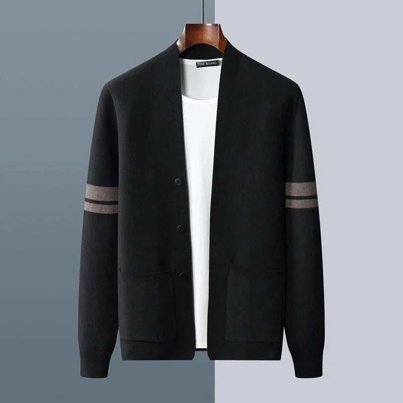 Tiberius | Modern knitted cardigan with button placket - Image 6