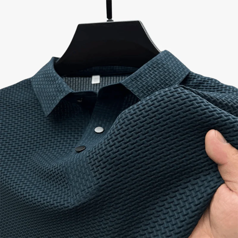 Tiburcio | Men's Waffle Knit Polo Shirt - Image 10