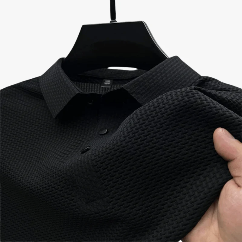 Tiburcio | Men's Waffle Knit Polo Shirt - Image 3