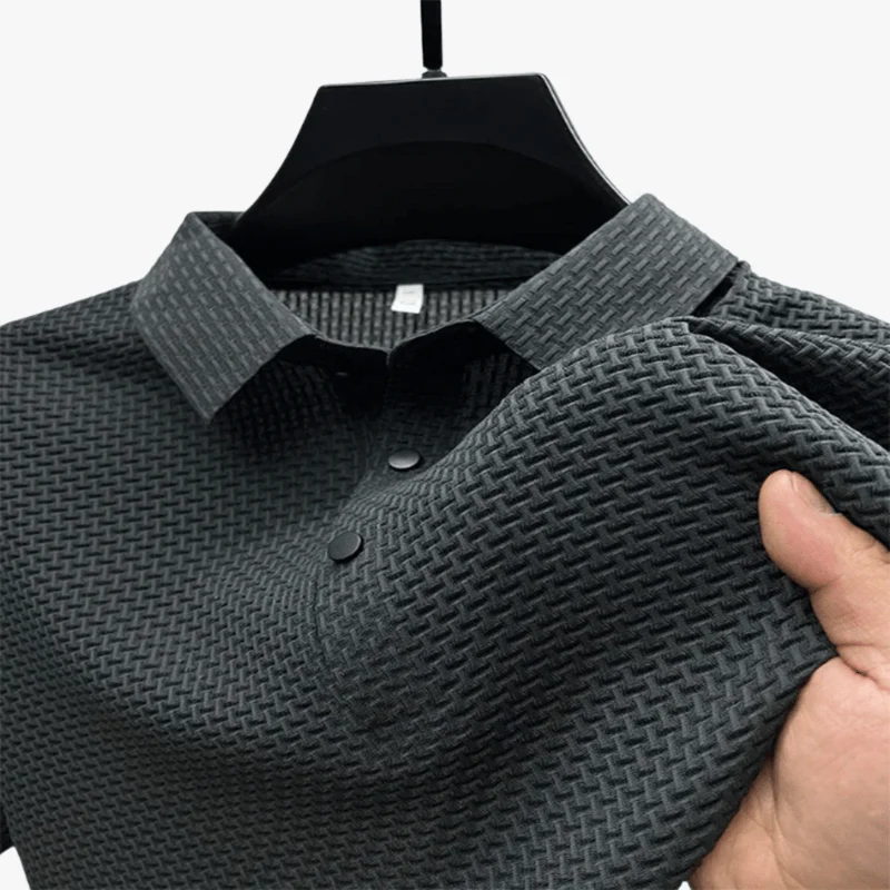 Tiburcio | Men's Waffle Knit Polo Shirt - Image 4
