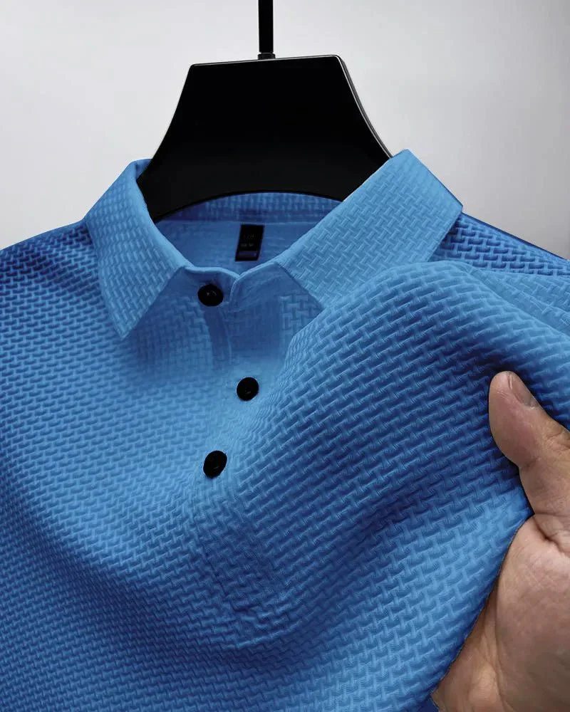 Tiburcio | Men's Waffle Knit Polo Shirt - Image 5