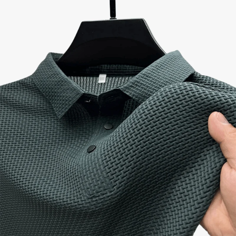 Tiburcio | Men's Waffle Knit Polo Shirt - Image 9