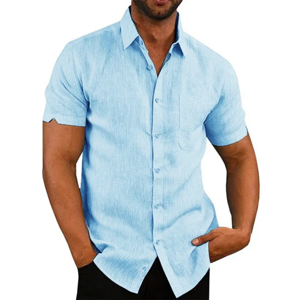 Timothy | Cotton Linen Short-Sleeved Shirt - Image 2